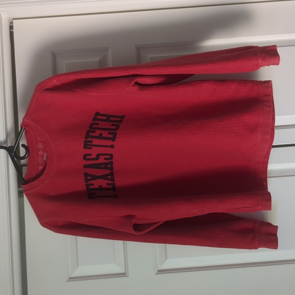 Texas Tech lightweight ribbed Sweatshirt - size Small - thumb keyholes